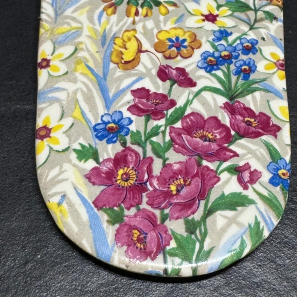Vintage Bavaria Porcelain Floral Cake Server Gold Trim German China 5706